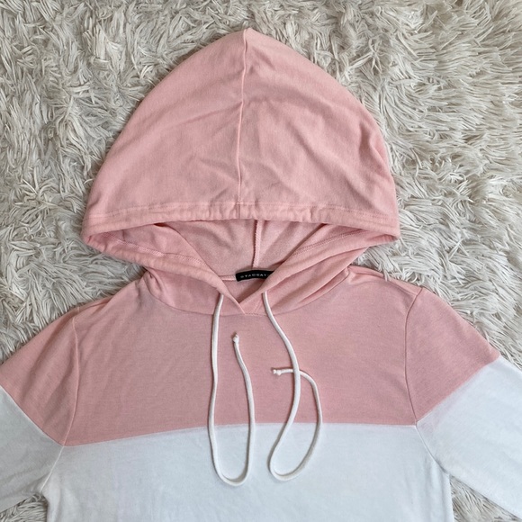 Staccato LS Colorblock Hoodie ๐ Pink White Gray - Picture 5 of 12